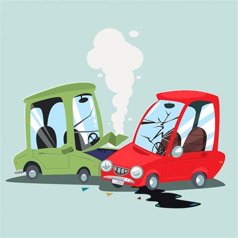 Premium Vector | Car accident. vector cartoon illustration of a crash two vehicle on the road.