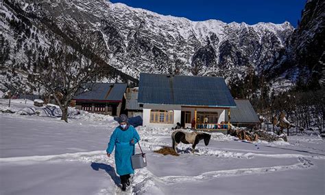 Vaccine workers trek in Kashmir's snowy mountains - GulfToday