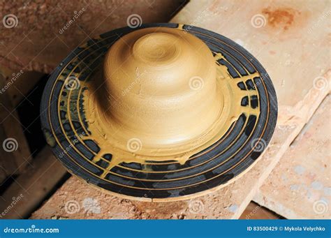 Clay on pottery wheel stock image. Image of molding, earthenware - 83500429