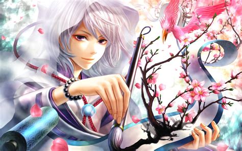 🔥 Download Flowers White Hair Anime HD Wallpaper Desktop Pc Background ...