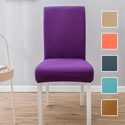 Elastic Chair Cover Season Universal Solid Color Dining - Temu Canada