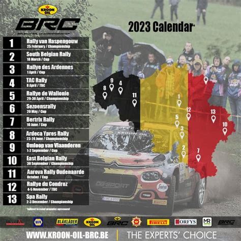 Le calendrier Belge des Rallyes 2023 se dévoile ! - Rallye Infos