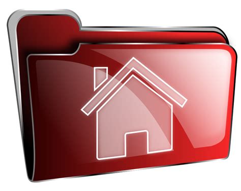 Folder icon red home - Openclipart