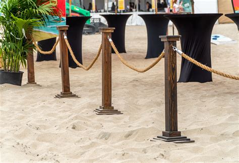 Vineyard Stanchion With Sisal Rope - A1 Party Rental