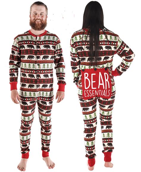 Lazy One Adult Unisex Bear Essentials FlapJack #Christmas #Pajamas | Adult onesie, Onesies ...