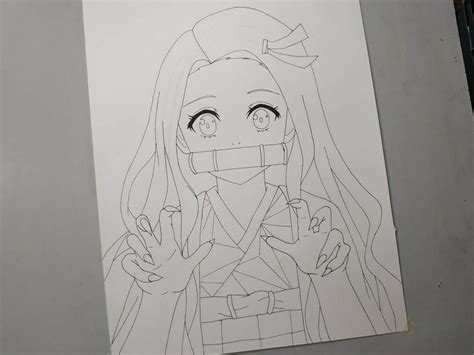 Nezuko Pencil Drawing Easy