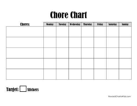 Child Chores Chart Template For Your Needs