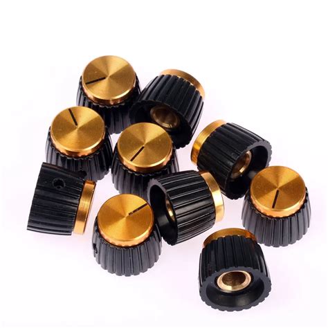 10 Pack Gold Cap Amplifier Knobs for MARSHALL Amp JCM 800 900 2000 JMP Plexi-in Guitar Parts ...