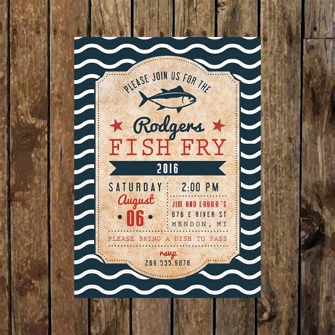 DIY Printable Fish Fry Invitation. Backyard BBQ Fish Fry Party | Etsy ...