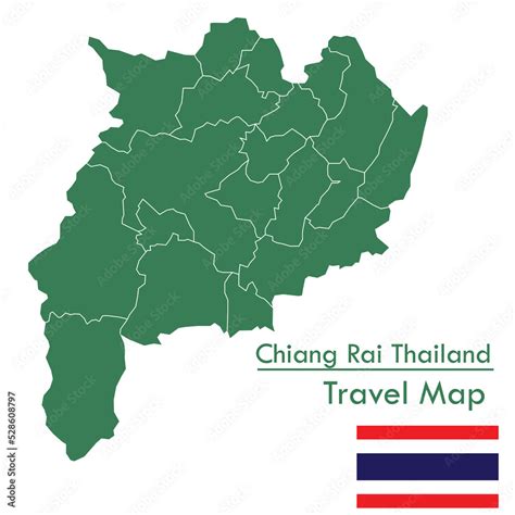 Chiang Rai Province Map green map is one of the provinces of Thailand Stock Vector | Adobe Stock