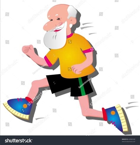 Vector Image Funny Running Old Man Stock Vector (Royalty Free) 42900160 ...