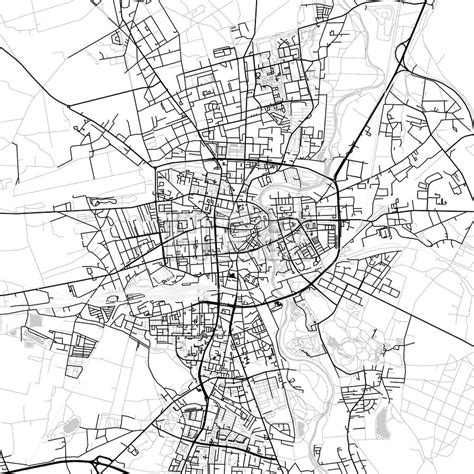 Cottbus, Germany, Vector Map - Light - HEBSTREITS Sketches | Map vector, Map, Germany