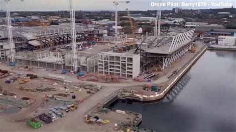 Bramley-Moore Dock Stadium latest via drone footage - YouTube