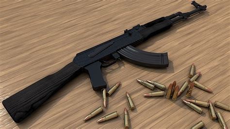 3D model Ak-47 with bullets VR / AR / low-poly | CGTrader