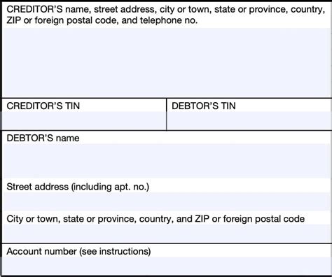 IRS Form 1099-C Instructions - Cancellation of Debt