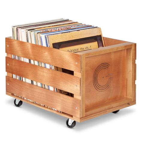 Legend Vinyl Wooden Vinyl Record Storage Crate on Wheels. | Ideal Vinyl ...