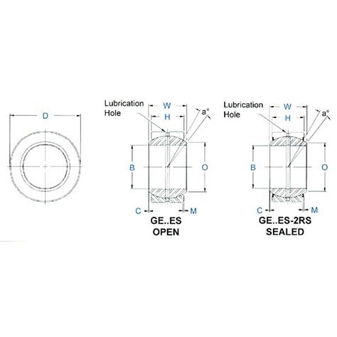 Part Number GE60ES, Aurora Bearing GE..ES & GE..ES-2RS Spherical Plain Bearings - Metric - Open ...