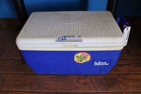 Igloo 48 blue cooler - Backes Commercial Auctioneers