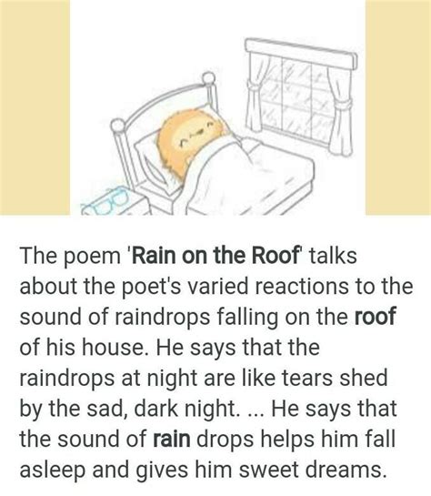 The summary of rain on the roof - Brainly.in