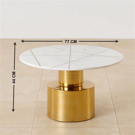 Buy Salisbury NXT Marble Top Coffee Table - Gold from Home Centre at just INR 41665.0