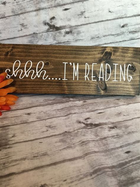 Shhh....I'm Reading Wood Sign Library Decor Gift for | Etsy