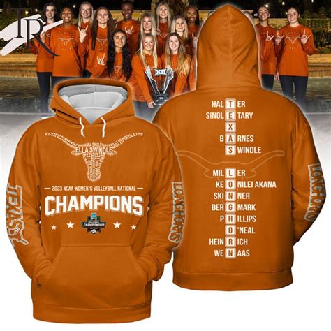 2023 NCAA Women's Volleyball National Champions Texas Longhorn Hoodie ...