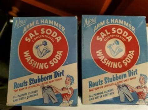 2 Vintage Boxes of Arm & Hammer Washing Soda Sal Soda FREE SAMPLE Unopened | #3778435532