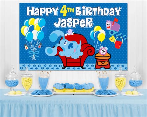 Blue Birthday Parties, Happy 4th Birthday, Happy Birthday Banners, Bday ...