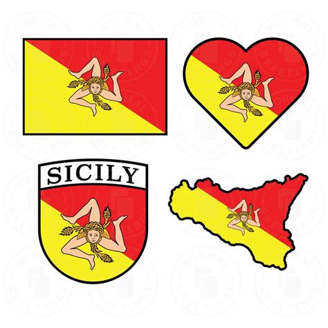 Sicily Flag SVG PNG Bundle Sicilian Flag Sicilian Pride Italia Italy Cricut Files Layered Svg ...