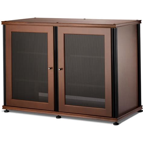 Salamander Designs SB323W/B Synergy 323 Double Width 44" AV Cabinet TV Stand in Walnut, Mesh ...