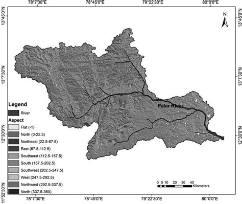 Aspect map of the Palar River Basin. | Download Scientific Diagram