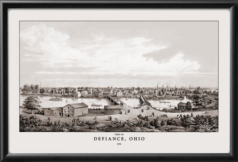 Defiance OH 1856 Restored Map | Vintage City Maps