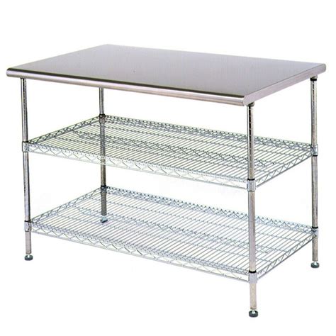 Eagle Group T2436EBW 24" x 36" Stainless Steel Table with 2 Chrome Wire ...