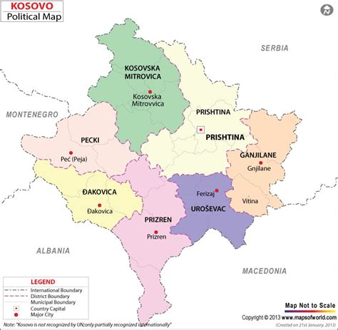 Kosovo Map Europe | Political Map of Kosovo