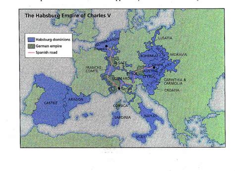 Map of the Habsburg Empire of Charles V