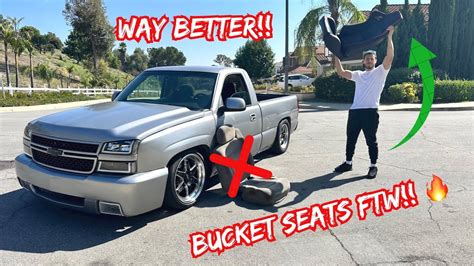 INSTALLING BUCKET SEATS IN MY SINGLE CAB SILVERADO!!! - YouTube