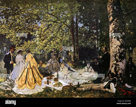 Claude Monet, Luncheon on the grass, (Le Déjeuner sur l’herbe), painting, 1865-1866 Stock Photo ...