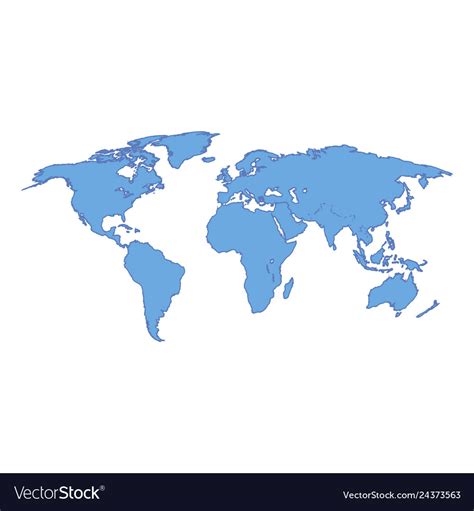 World map blue colored on a white background Vector Image