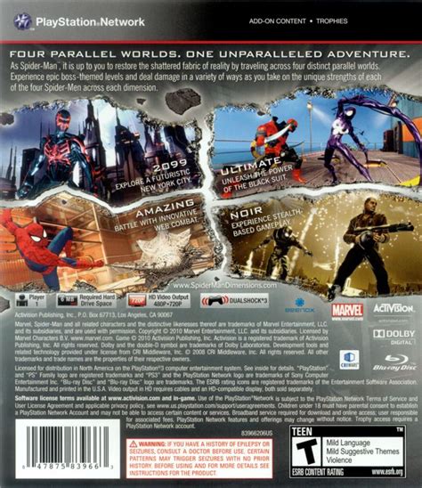 Spider-Man: Shattered Dimensions (2010) box cover art - MobyGames