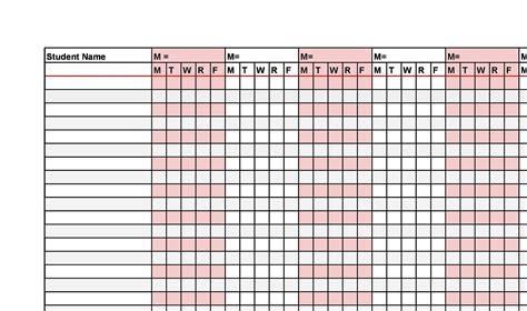 Free Printable Attendance Sheets For Teachers