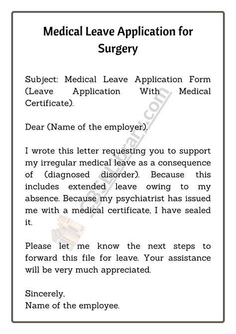 Medical Leave Application | How To Write A Medical Leave Application for Office, School, College ...