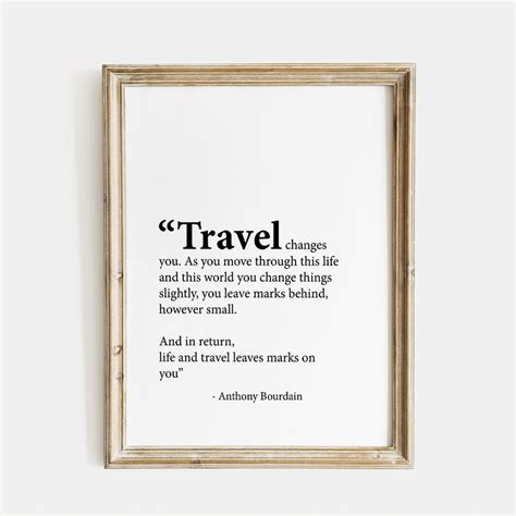 Anthony Bourdain, Travel Wall Decor, Digital Download, Travel Quotes, Travel Wall Art, Anthony ...