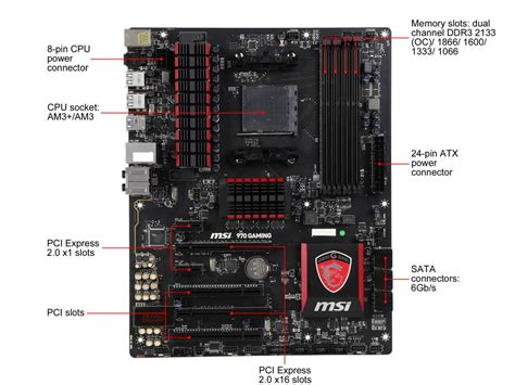 Refurbished: MSI Gaming 970 Gaming AM3+/AM3 AMD 970 and SB950 SATA 6Gb ...