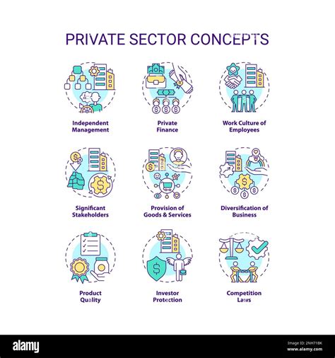 Private sector concept icons set Stock Vector Image & Art - Alamy