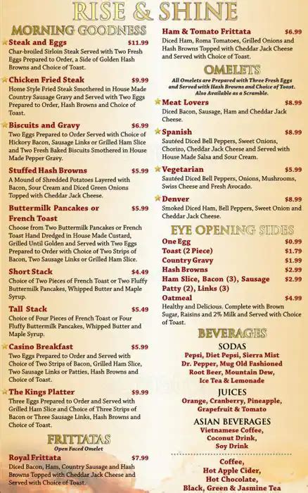 Royal Casino Restaurant Menu, Menu for Royal Casino Restaurant, Everett, Everett - Urbanspoon/Zomato