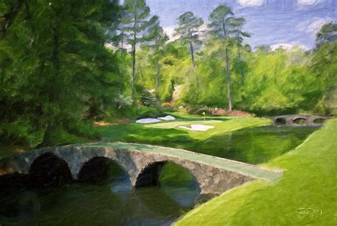 Augusta National Hole 12 - Golden Bell 2 Painting by Scott Melby