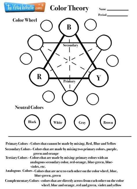 Color Wheel Chart for Teachers and Students