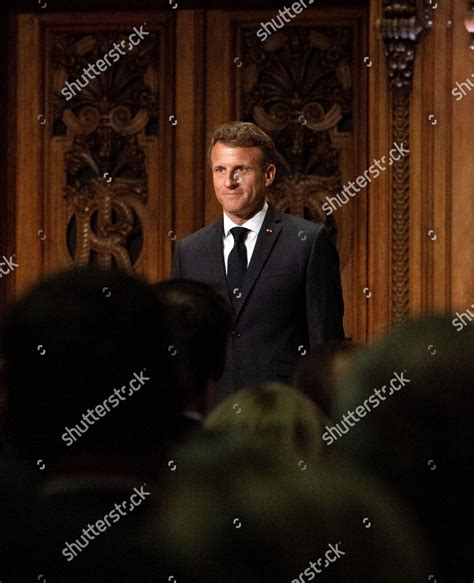 President Emmanuel Macron Listens Speech Sorbonne Editorial Stock Photo ...