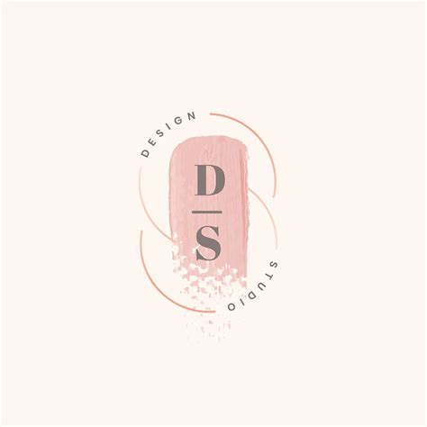 the design studio logo is shown in pink and grey colors, with an ...