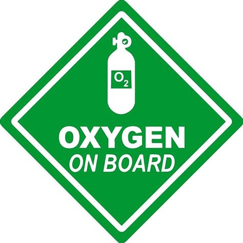 Amazon.com: Oxygen On Board O2 Medical Bumper Sticker Vinyl Decal: Arts, Crafts & Sewing